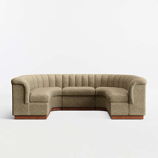 Aveline Basil Upholstered U-Shaped Dining Banquette