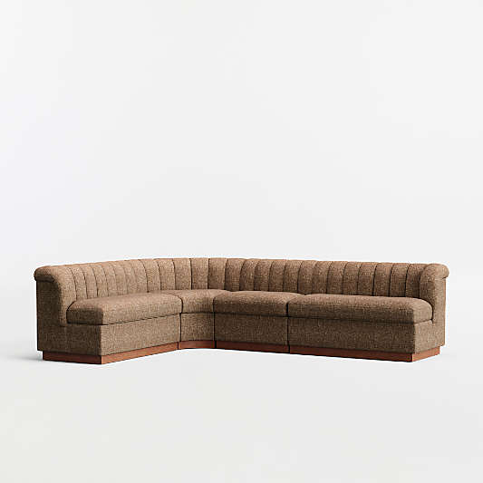 Aveline Upholstered Double L-Shaped Loveseat Dining Banquette