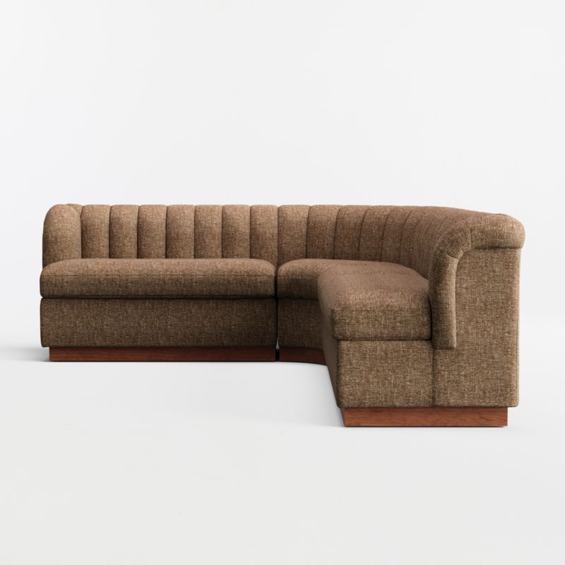 Aveline Chocolate Upholstered Double L-Shaped Loveseat Dining Banquette - image 3 of 6