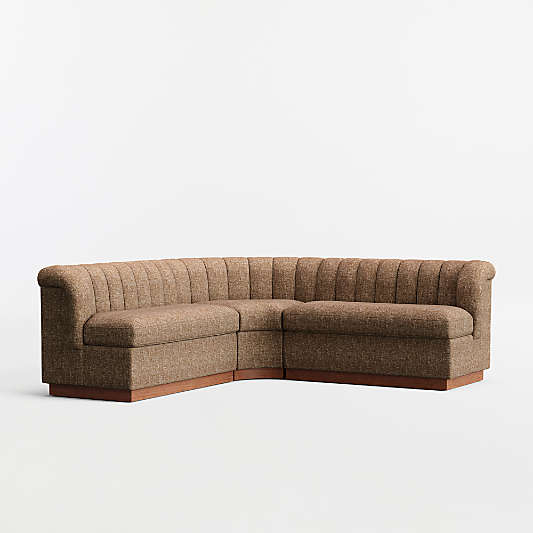 Aveline Chocolate Upholstered L-Shaped Loveseat Dining Banquette