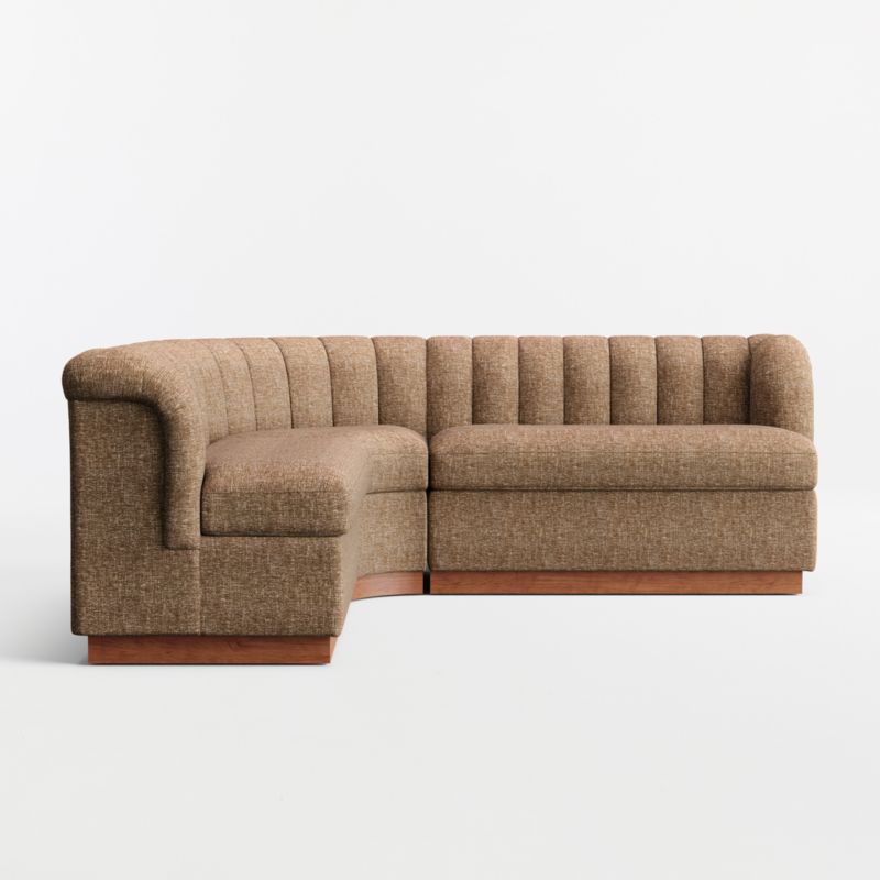 Aveline Chocolate Upholstered L-Shaped Loveseat Dining Banquette - image 2 of 6