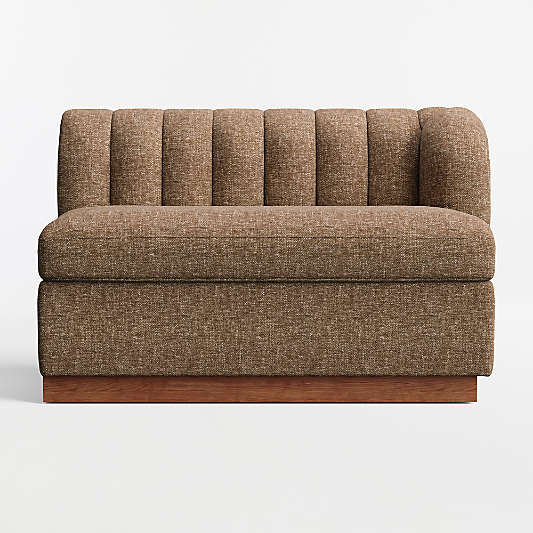 Aveline Chocolate Upholstered Right-Arm Dining Banquette