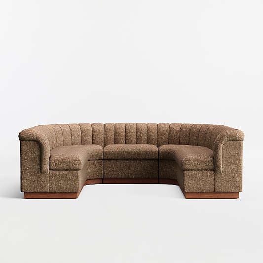 Aveline Chocolate Upholstered U-Shaped Dining Banquette
