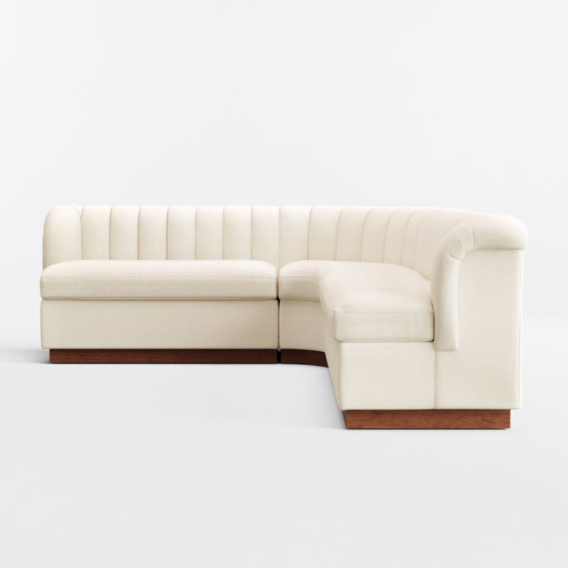 Aveline Ivory Upholstered Double L-Shaped Loveseat Dining Banquette - image 4 of 8