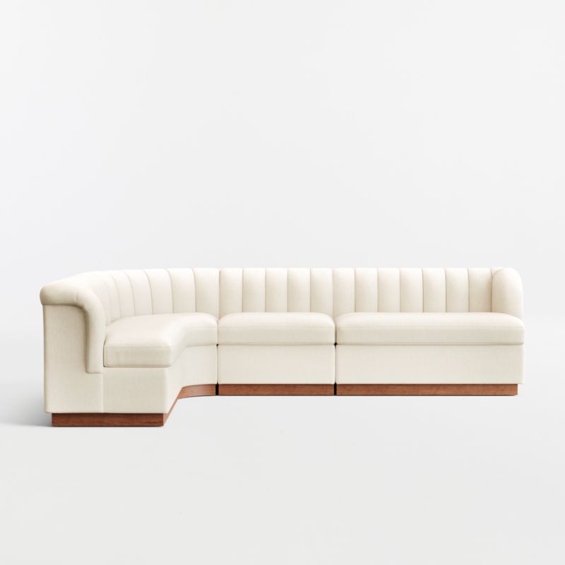 Aveline Ivory Upholstered Double L-Shaped Loveseat Dining Banquette - image 3 of 8