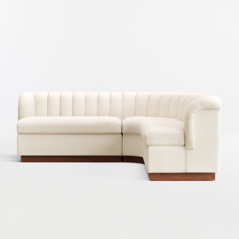Aveline Ivory Upholstered L-Shaped Loveseat Dining Banquette - image 4 of 7