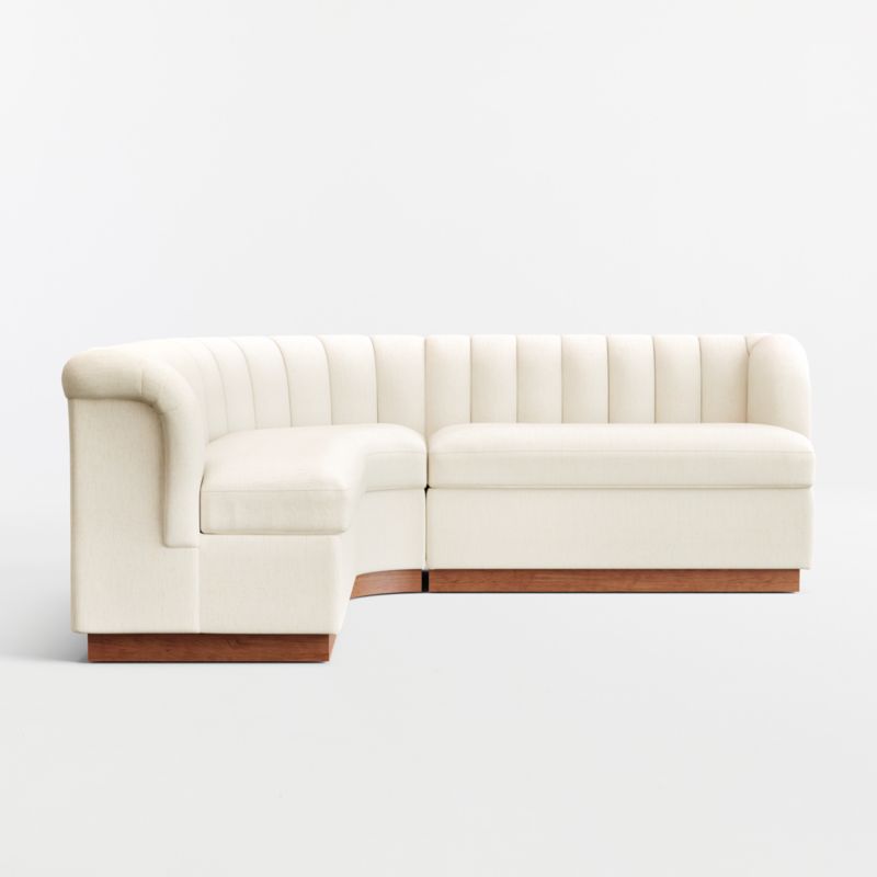 Aveline Ivory Upholstered L-Shaped Loveseat Dining Banquette - image 3 of 7
