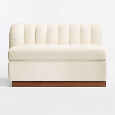 Aveline Ivory Upholstered Left-Arm Dining Banquette
