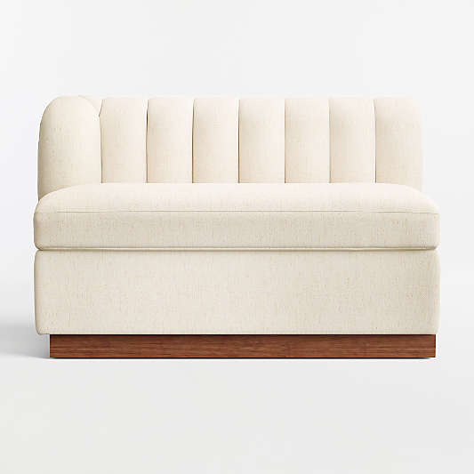 Aveline Ivory Upholstered Left-Arm Dining Banquette