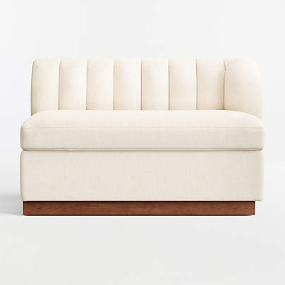 Aveline Ivory Upholstered Right-Arm Dining Banquette