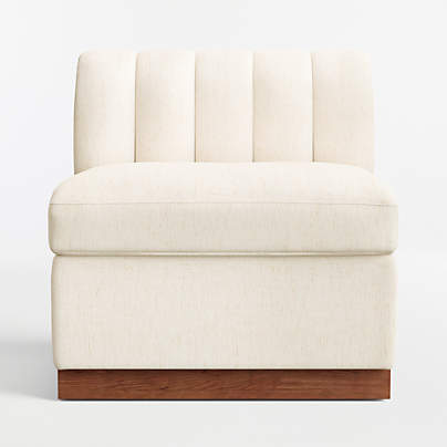 Aveline Ivory Upholstered Single-Chair Dining Banquette