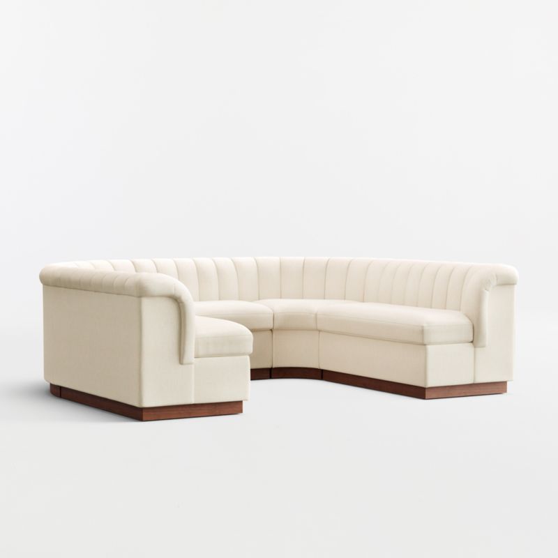 Aveline Ivory Upholstered U-Shaped Dining Banquette - image 3 of 8