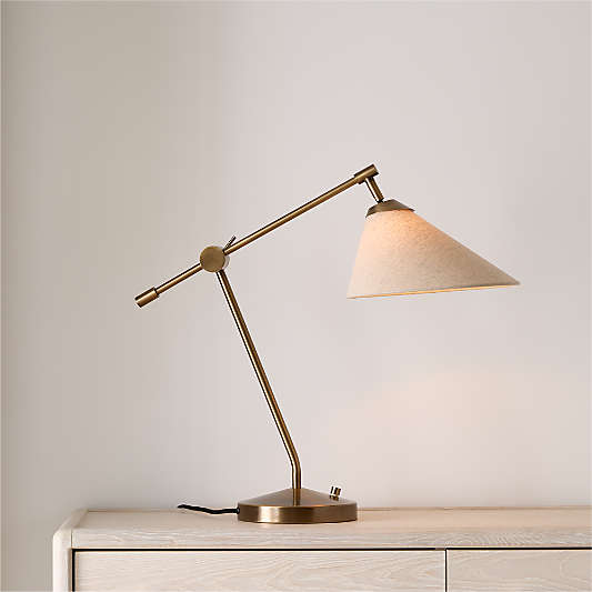 Avant Metal Task Lamp with Fabric Shade 28.2"