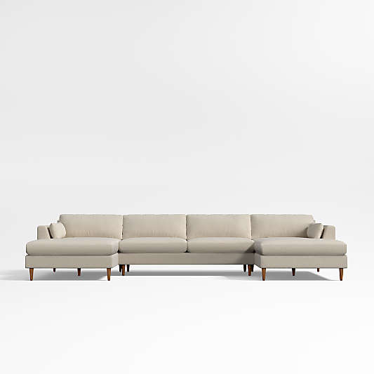 Avondale 3-Piece U-Shaped Sectional Sofa with Double Chaise Lounge