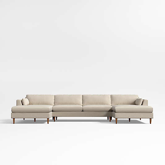 Avondale 3-Piece U-Shaped Sectional Sofa with Double Chaise Lounge
