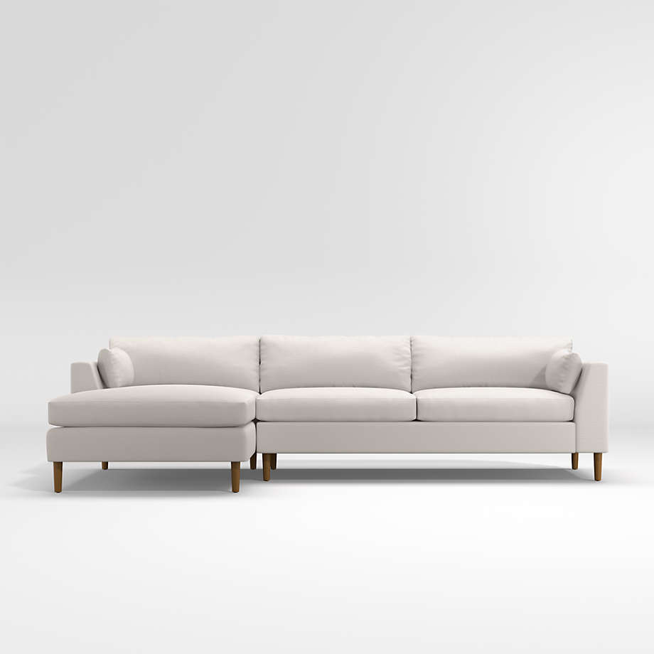 Avondale Wood Leg 2-Piece Sectional Sofa + Reviews | Crate & Barrel