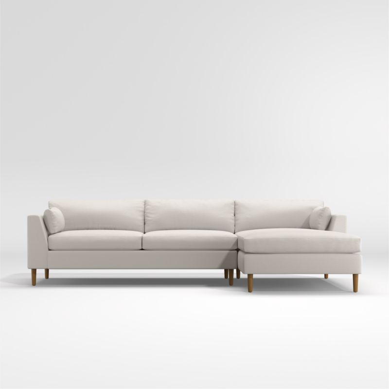 Avondale Wood Leg 2Piece Sectional Sofa + Reviews Crate & Barrel