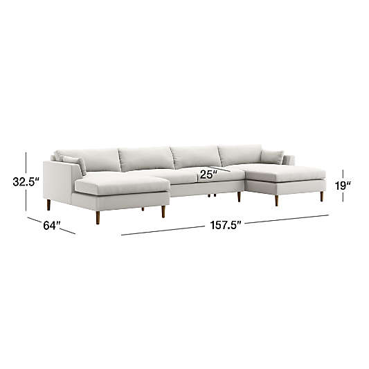 Avondale 3-Piece Double-Chaise Sectional Sofa