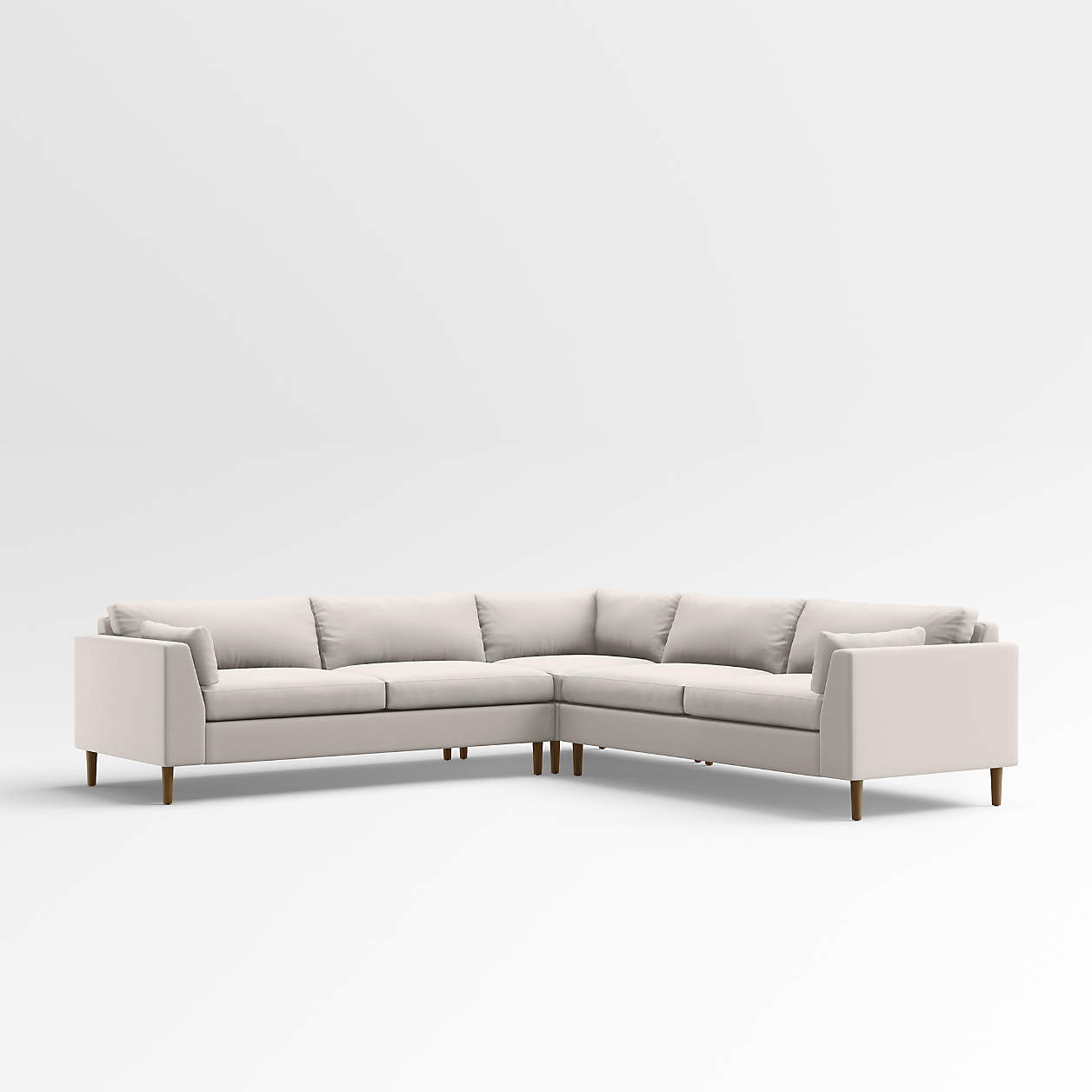 Avondale Wood Leg 3Piece Sectional Sofa + Reviews Crate & Barrel