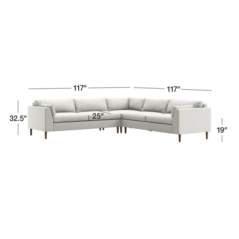 View Avondale Wood Leg 3-Piece Sectional Sofa - image 2 of 2