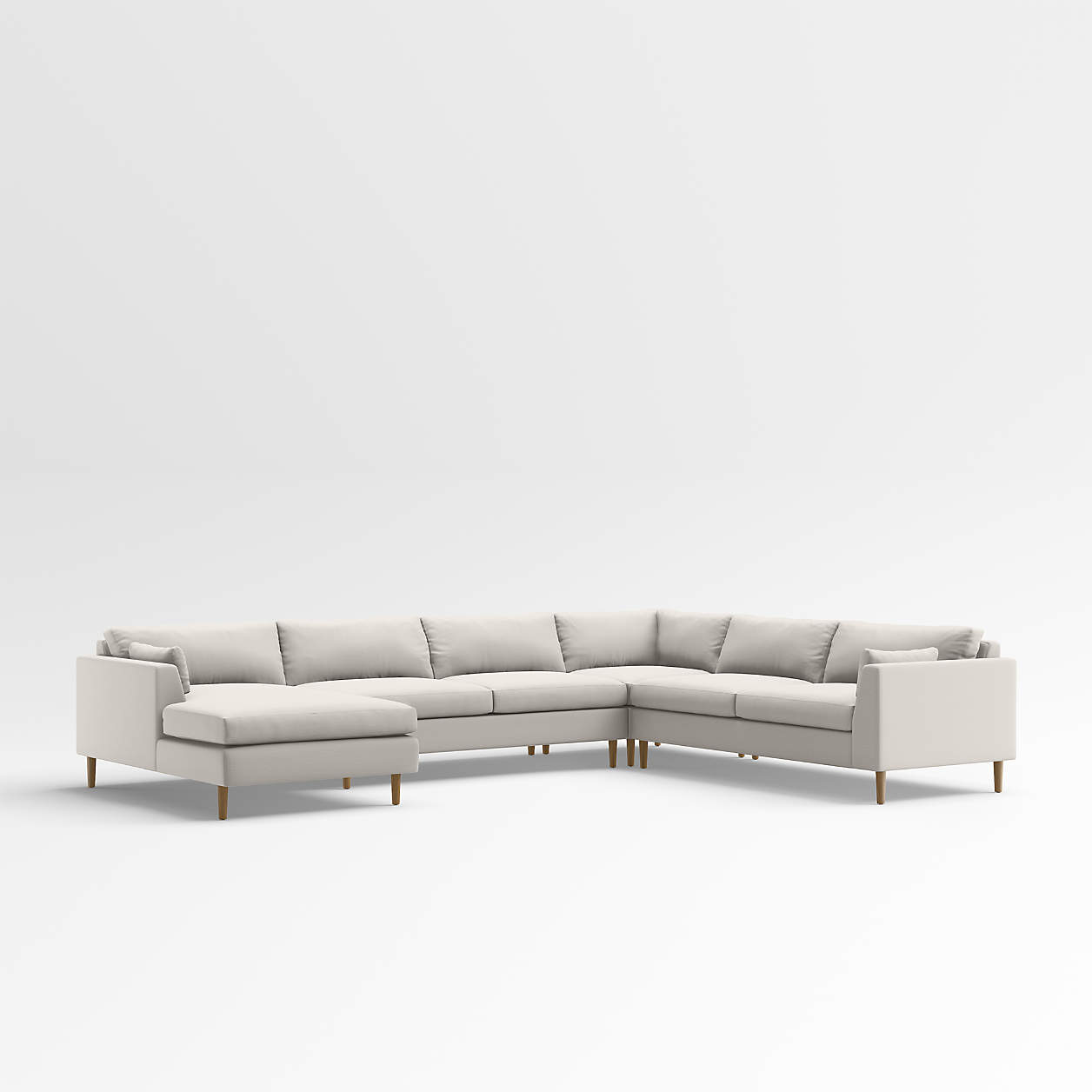 Avondale Wood Leg 4-Piece Sectional Sofa + Reviews | Crate & Barrel