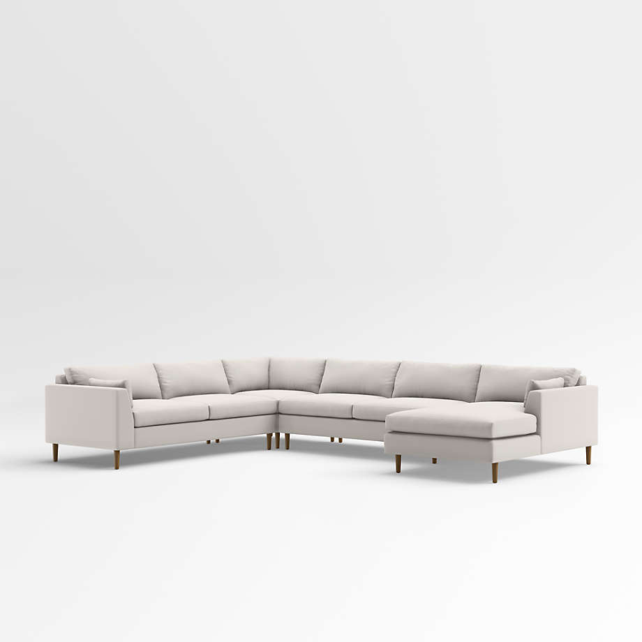 Avondale Wood Leg 4-Piece Sectional Sofa + Reviews | Crate & Barrel