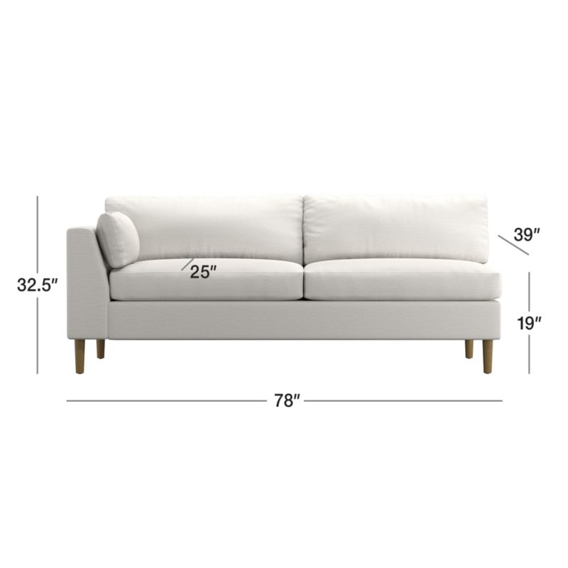 Avondale Wood Leg Left-Arm Sofa + Reviews | Crate & Barrel