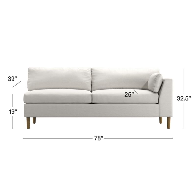 Avondale Wood Leg Right-Arm Sofa