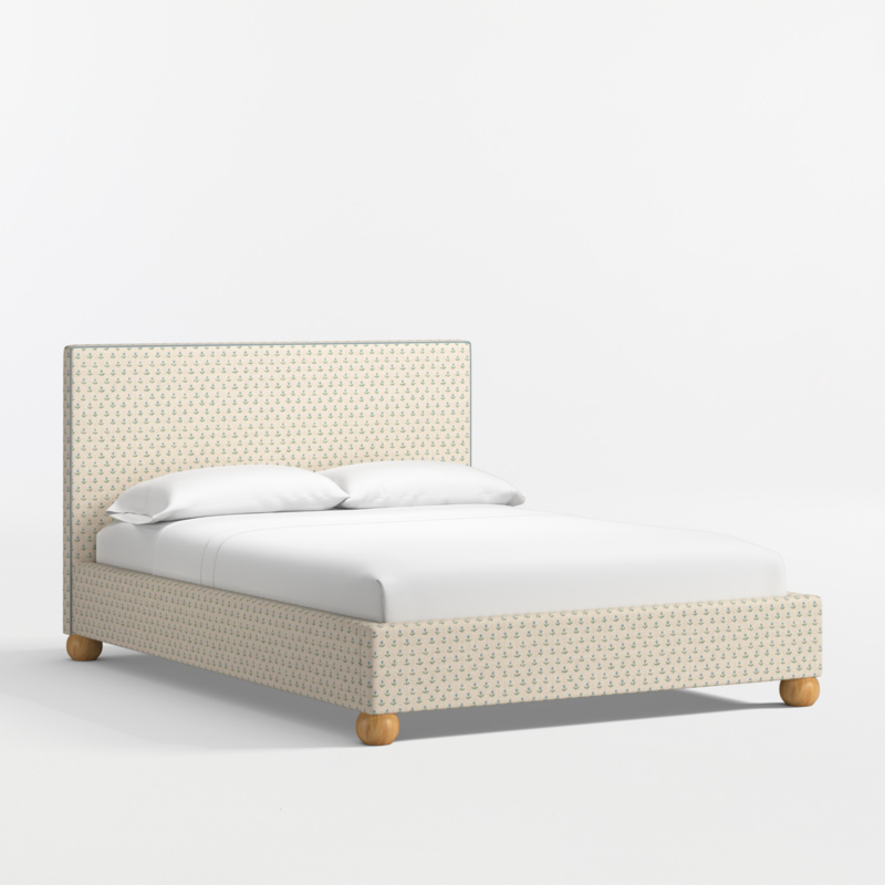 Avery Blue Floral Upholstered Kids Full Bed - image 0 of 7