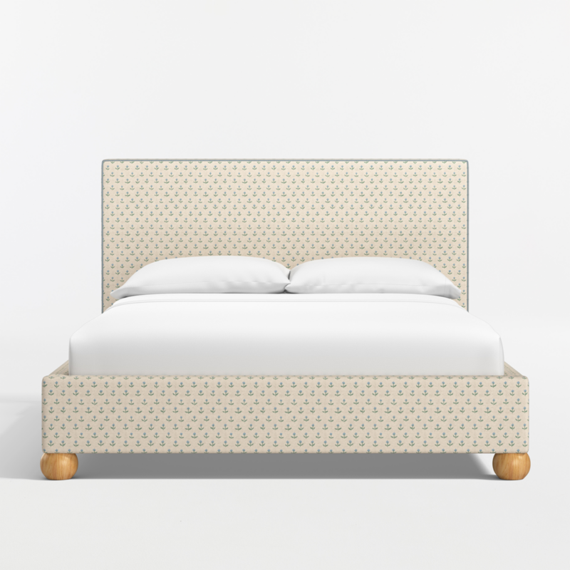 Avery Blue Floral Upholstered Kids Full Bed - image 3 of 7