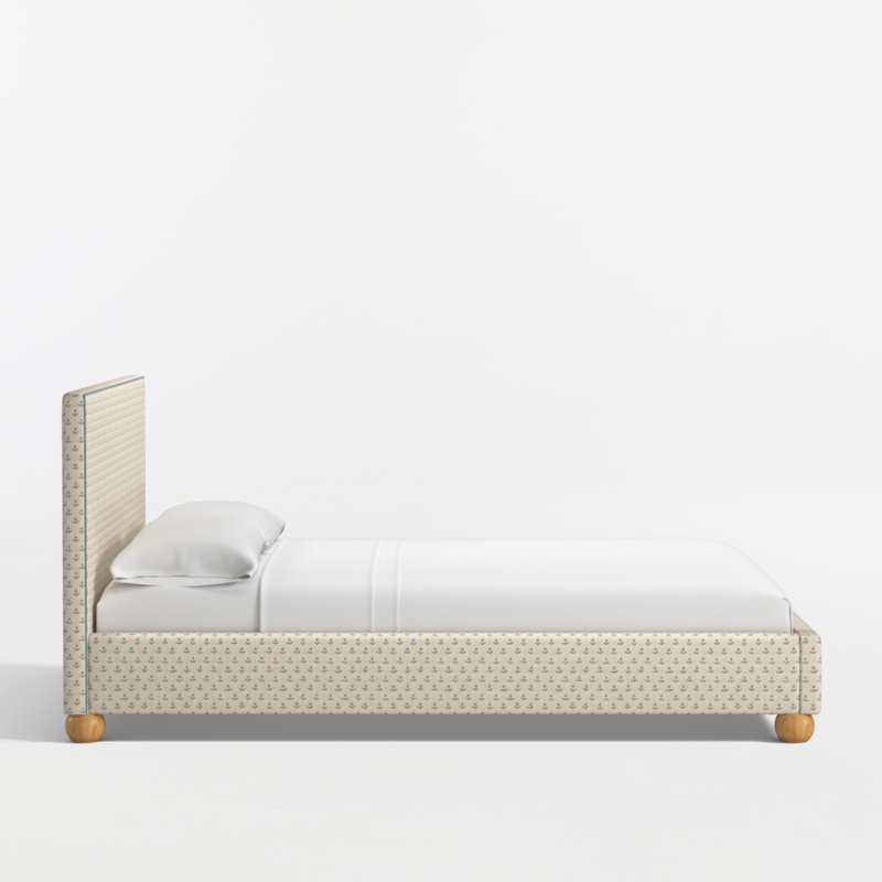 Avery Blue Floral Upholstered Kids Queen Bed - image 4 of 7