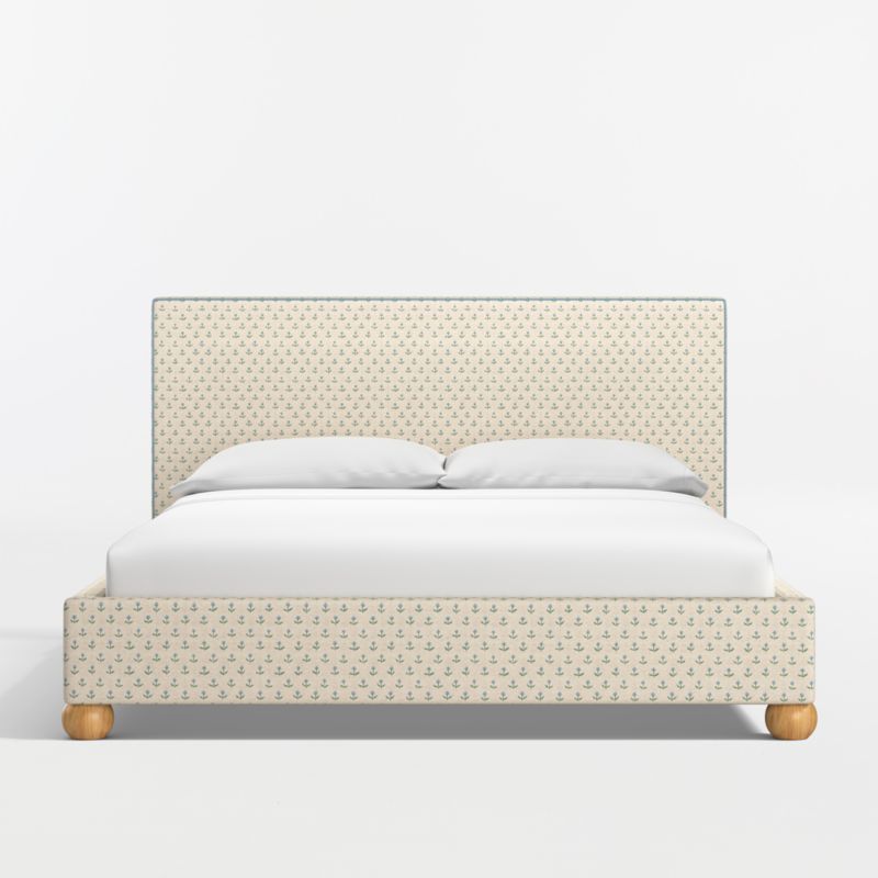 View Avery Blue Floral Upholstered Kids Queen Bed - image 4 of 7