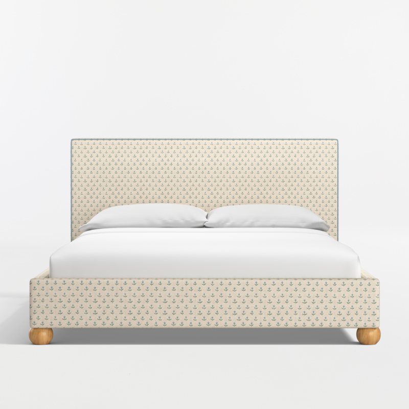 Avery Blue Floral Upholstered Kids Queen Bed - image 3 of 7