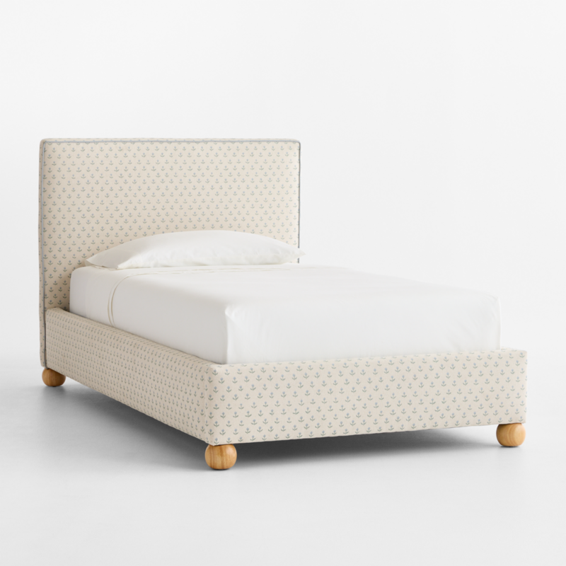 Avery Blue Floral Upholstered Kids Twin Bed - image 0 of 6