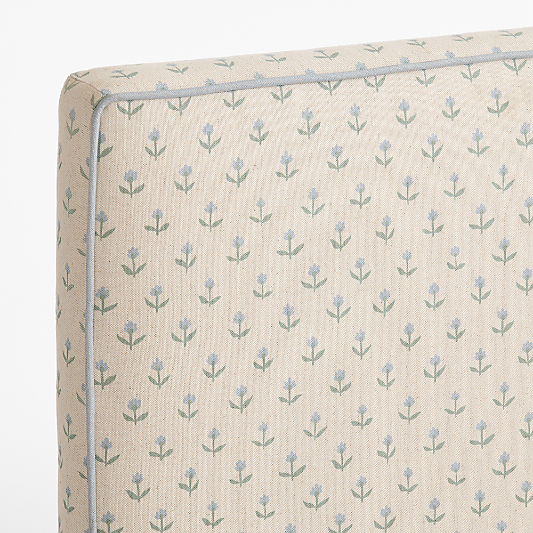Avery Blue Floral Upholstered Kids Full Bed