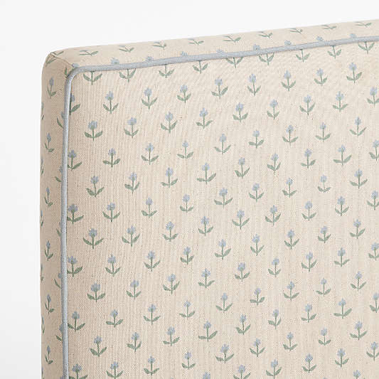 Avery Blue Floral Upholstered Kids Bed