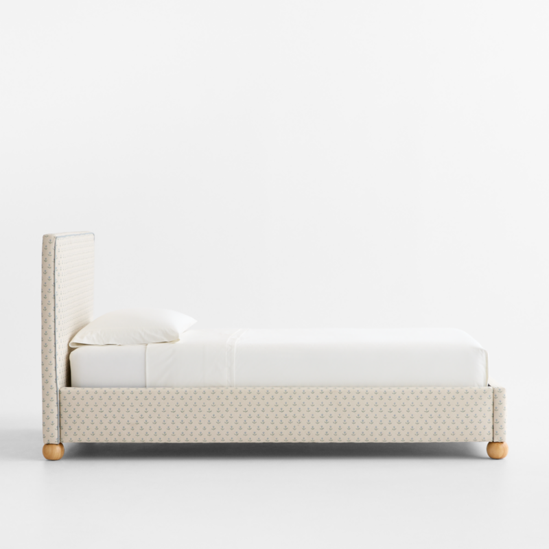 Avery Blue Floral Upholstered Kids Twin Bed - image 3 of 6