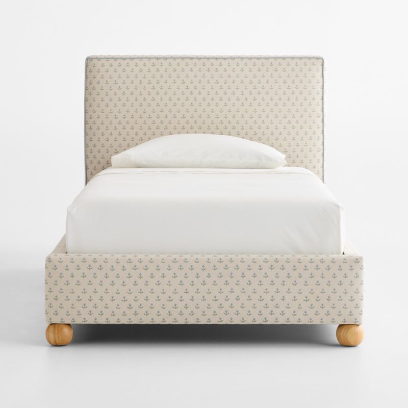 Avery Blue Floral Upholstered Kids Twin Bed - image 2 of 6