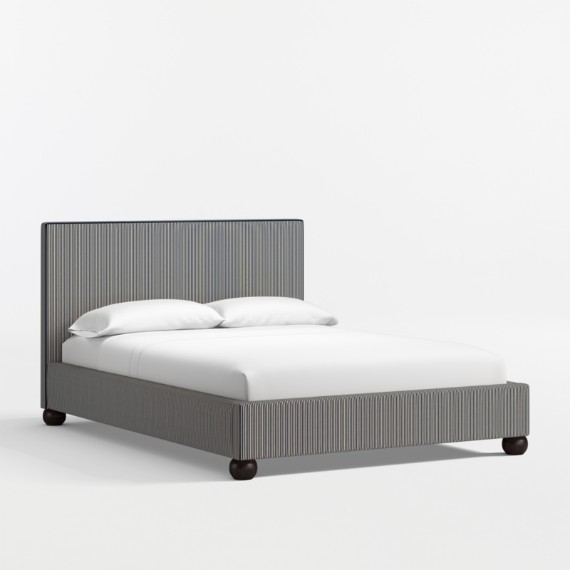 Avery Indigo Stripe Upholstered Kids Full Bed - image 0 of 9