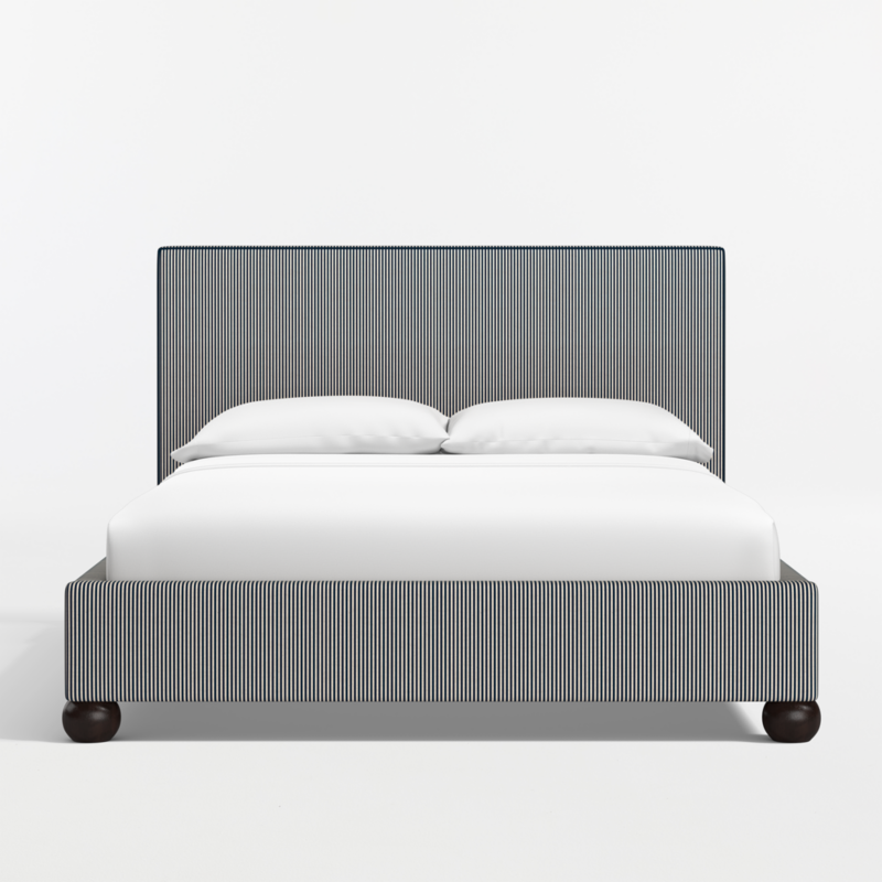 Avery Indigo Stripe Upholstered Kids Full Bed - image 3 of 9