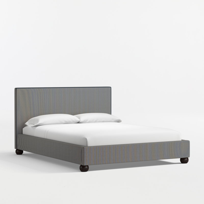 Viewing product image Avery Indigo Stripe Upholstered Kids Queen Bed - image 1 of 8