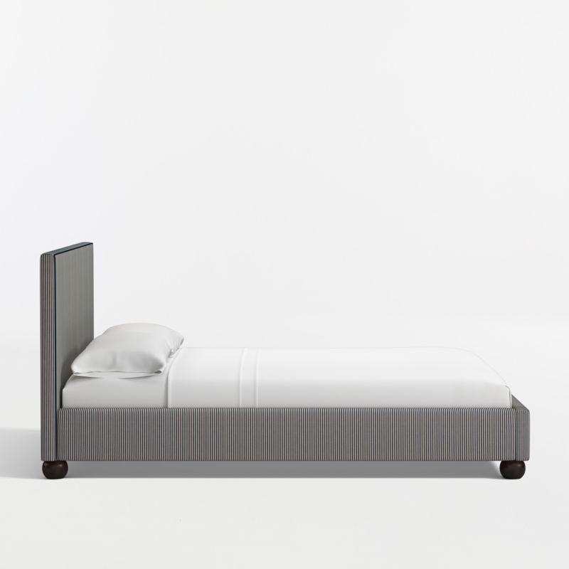 Avery Indigo Stripe Upholstered Kids Queen Bed - image 3 of 8
