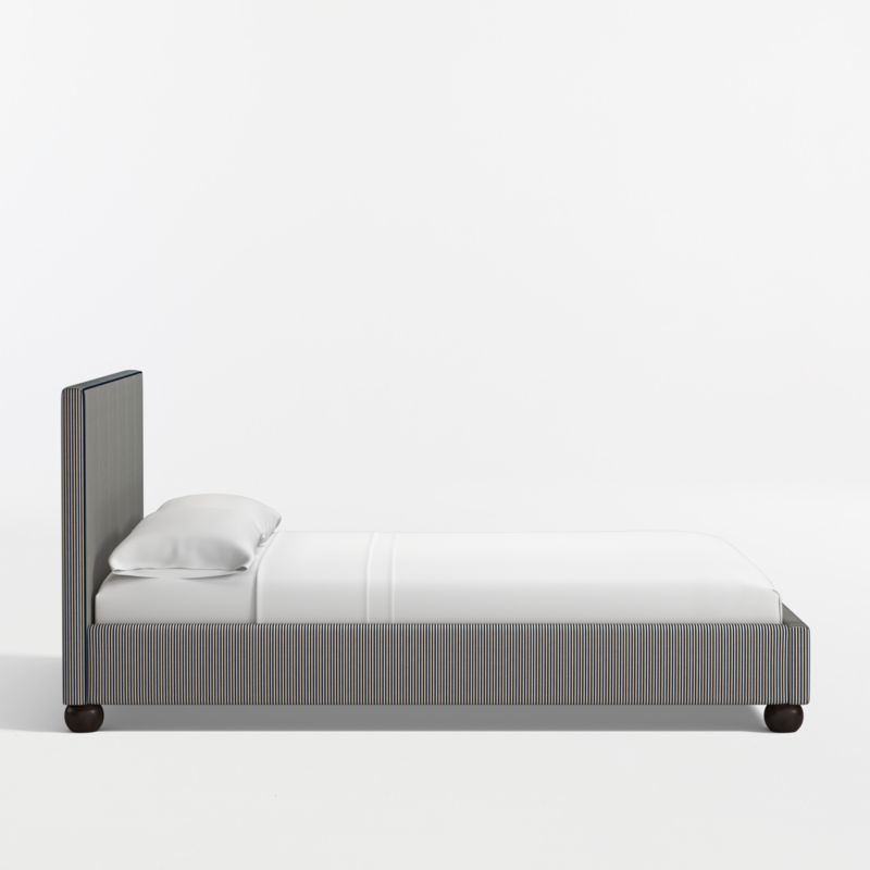 Avery Indigo Stripe Upholstered Kids Queen Bed - image 3 of 9
