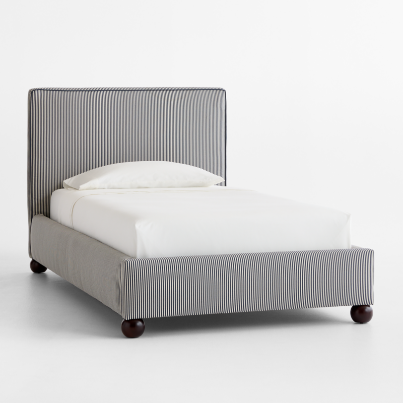 Avery Indigo Stripe Upholstered Kids Twin Bed - image 0 of 6
