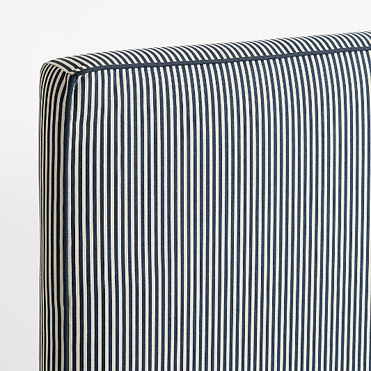 Avery Indigo Stripe Upholstered Kids Full Bed