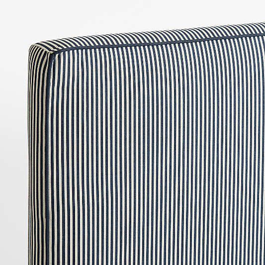 Avery Indigo Stripe Upholstered Kids Bed