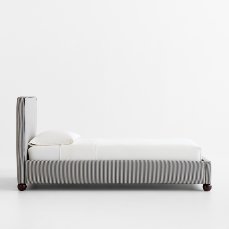 Avery Indigo Stripe Upholstered Kids Twin Bed - image 3 of 6