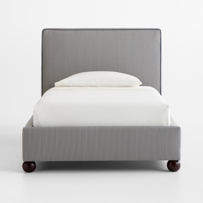 Avery Indigo Stripe Upholstered Kids Twin Bed - image 2 of 6