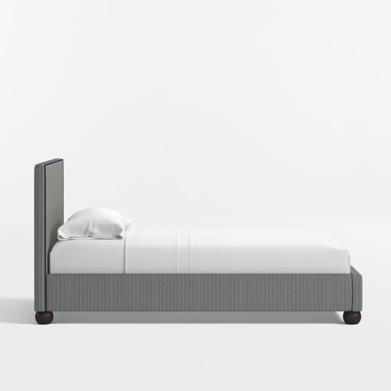 Avery Indigo Stripe Upholstered Kids Twin Bed - image 3 of 9