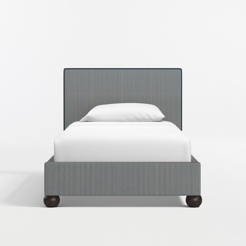 Avery Indigo Stripe Upholstered Kids Twin Bed - image 2 of 9
